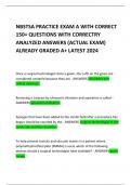 NBSTSA PRACTICE EXAM A WITH CORRECT 150+ QUESTIONS WITH CORRECTRY ANALYZED ANSWERS (ACTUAL EXAM) ALREADY GRADED A+ LATEST 2024