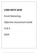 (WGU D380) MKTG 6030 Health Care Email Marketing Objective Assessment Guide Q & A 2024