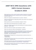 AAET NCV| EMG Questions with 100% Correct Answers Graded A 2024