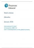 PEARSON EDEXCEL A LEVEL ECONOMICS PAPER 4 MARK SCHEME 2024 (WEC14:Developments in the global economy)