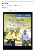 TEST BANK - Nursing for Wellness in Older Adults  9th Edition ( Carol A Miller, 2022) , All Chapters || 1-29 Chapter