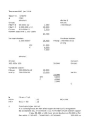 Opgave 1 uitwerking tentamen januari 2014