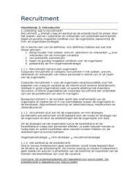 Samenvatting HRM (recruitment)