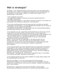 Samenvatting deeltoets 1 Organisatiekunde 1