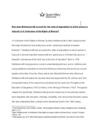 'How does Wollstonecraft account for ‘the state of degradation to which woman is reduced’ in A Vindication of the Rights of Woman?'