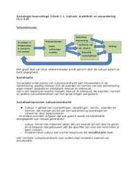 Sociologie blok 1 Pedagogiek Cultuur: stabiliteit en verandering