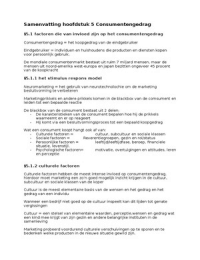 samenvatting hoofdstuk 5 consumentengedrag principes van marketing 6e editie