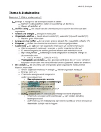 Biologie voor jou, HAVO 5, Thema 1, Stofwisseling