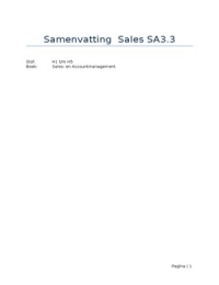 Samenvatting Sales - Sales 