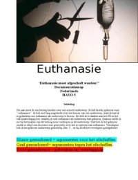 HAVO 5 COMPLETE betoog (Documentatiemap) Nederlands Euthanasie
