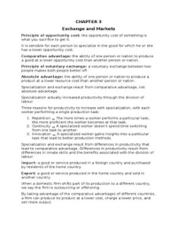 Microeconomics - Chapter 3: Exchange and Markets