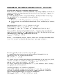 Hoofdstuk 6 Parametrische toetsen voor 2 populaties