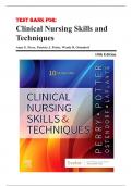 Test Bank For Clinical Nursing Skills and Techniques 10th Edition by Anne Griffin Perry, Patricia A. Potter