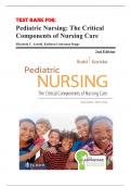 Test Bank Davis Advantage for Pediatric Nursing The Critical Components of Nursing Care 2nd Edition by Kathryn Rudd