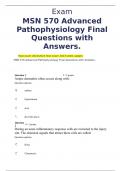 MSN 570 Advanced Pathophysiology Final Questions with Answers
