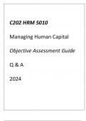 (WGU C202) HRM 5010 Managing Human Capital Objective Assessment Guide Q & A 2024.