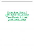 United State History I  (HIST 1301) The American  Yawp Chapter 6: A new Nation QUIZ Dallas College