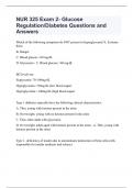 NUR 325 Exam 2- Glucose Regulation/Diabetes Questions and Answers