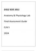 (WGU D312) SCIE 1011 Anatomy & Physiology I Lab Final Assessment Guide Q & S 2024.
