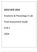 (WGU D313) SCIE 1012 Anatomy & Physiology II Lab Final Assessment Guide Q & S 2024.