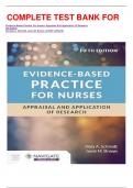 COMPLETE TEST BANK FOR   Evidence-Based Practice For Nurses: Appraisal And Application Of Research 5th Edition By Nola A. Schmidt, Janet M. Brown LATEST UPDATE: