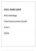 (WGU D311) NURS 1010 Microbiology Final Assessment Guide Q & S 2024.