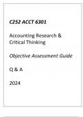 (WGU C252) ACCT 6301 Accounting Research & Critical Thinking Objective Assessment Guide Q & A 2024