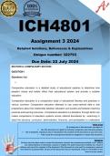 ICH4801 Assignment 3 (COMPLETE ANSWERS) 2024 (322793) - DUE 22 July 2024