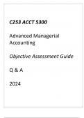 (WGU C253) ACCT 5300 Advanced Managerial Accounting Objective Assessment Guide Q & A