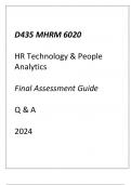 (WGU D435) MHRM 6020 HR Technology & People Analytics Final Assessment Guide Q & A 2024.