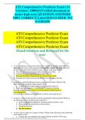 ATI Comprehensive Predictor Exam (14 Versions)- 2000QA|Verified document to secure high score QUESTION /ANSWERS 100% CORRECT| Latest2020 GUIDER TO A+GRADE