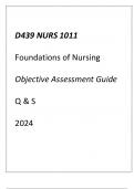 (WGU D439) NURS 1011 Foundations of Nursing Objective Assessment Guide Q & S 2024