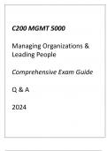 (WGU C200) MGMT 5000 Managing Organizations & Leading People Comprehensive Exam Guide Q & A