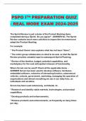 PSPO I™ PREPARATION QUIZ - REAL MODE EXAM 2024-2025