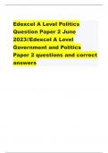 Exam (elaborations) Edexcel A Level Politics Question Paper 1 May 2023// Business GCSE Edexcel