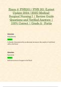 Exam 4: PNR201 / PNR 201 (Latest Update 2024 / 2025) Medical-Surgical Nursing I | Review Guide Questions and Verified Answers | 100% Correct | Grade A - Fortis