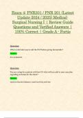 Exam 4: PNR201 / PNR 201 (Latest Update 2024 / 2025) Medical-Surgical Nursing I | Review Guide Questions and Verified Answers | 100% Correct | Grade A - Fortis