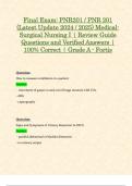 Final Exam: PNR201 / PNR 201 (Latest Update 2024 / 2025) Medical-Surgical Nursing I | Review Guide Questions and Verified Answers | 100% Correct | Grade A - Fortis