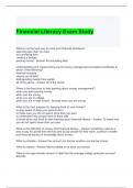 Financial Literacy Exam Study 2024 Questions and Answers
