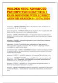 WALDEN 6501 ADVANCED PATHOPHYSIOLOGY WEEK 1 EXAM QUESTIONS WITH CORRECT ANSWERS GRADED A+ 100% 2024