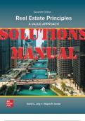 Real Estate Principles A Value Approach, 7th Edition By David SOLUTIONS MANUAL