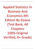 Test Bank For Applied Statistics In Business And Economics 4th Edition By Doane, Lori Seward