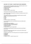 ASU BIO 181 EXAM 1 QUESTIONS AND ANSWERS