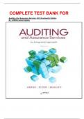 COMPLETE TEST BANK FOR  Auditing And Assurance Services 14th (Fourteenth) Edition By: ARENA Latest Update. 