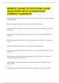 MOBILE CRANE NCCER EXAM GUIDE QUESTIONS WITH GUARANTEED CORRECT ANSWERS