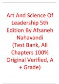 Test Bank For Art And Science Of Leadership 5th Edition By Afsaneh Nahavandi