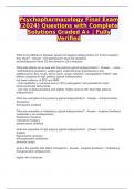 Psychopharmacology Final Exam (2024) Questions with Complete Solutions Graded A+ Fully Verified