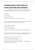 PHARMACOLOGY PROCTORED ATI EXAM QUESTIONS AND ANSWERS 