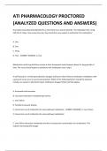 ATI PHARMACOLOGY PROCTORED (ANALYZED QUESTIONS AND ANSWERS) 