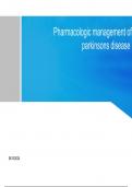 Pharmacologic management of parkinsons disease